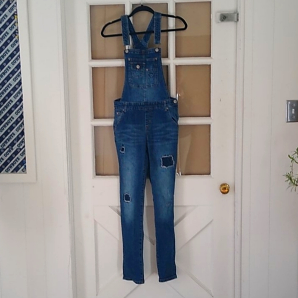 Zanadi Distressed Denim Overalls Size M